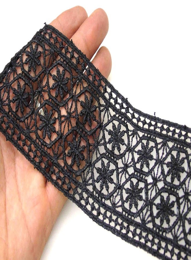 Strala Black Color Laces for Dresses, Sarees, Lehenga, Suits, Bags, Decorations, Borders, Crafts and Home Décor,Blouse (3 mtr) Design-611 - Image 1